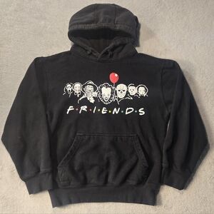 Friends Halloween Horror Nightmare Black Hoodie Long Sleeve Pocket Drawstring Sm